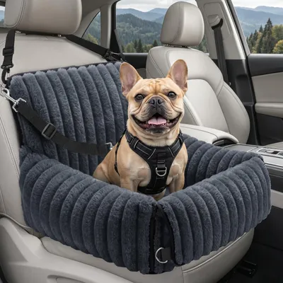Image de Siège auto pour chien siège voiture chien - Gris - 48 x 48 x 38 cm - Pour petits et moyens chiens