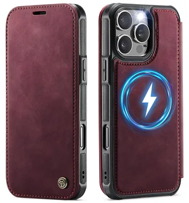 Produktbild von iPhone 16 Pro Hülle - CaseMe 053 Slim Book Case - MagSafe Compatible - Rot
