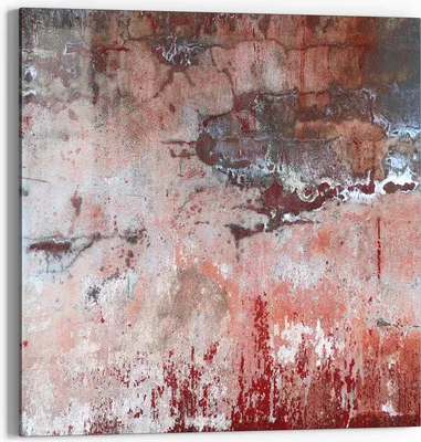 Produktbild von DEQORI Glasbild Echtglas 30x30 cm 'Roter Zerfall' Wandbild Bild modern Deko