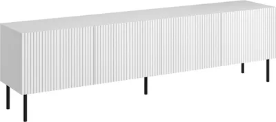 Produktbild von Dmora TV-Schrank Priocca 200x42x52h cm Weiß, 4 Regale, 8 Fächer