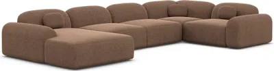 Produktbild von Strukturstoff U-Form XL Wohnlandschaft Nuvia Braun Links