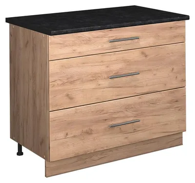 Produktbild von Küchenunterschrank Vicco Fame-Line Goldkraft Eiche/Goldkraft Eiche 100 cm, AP Anthrazit, Model 62042