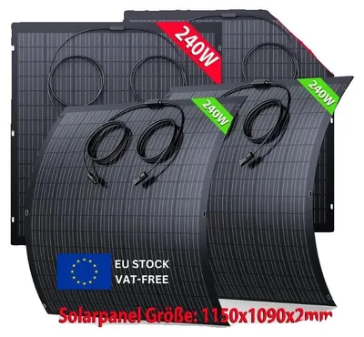 Obrázek produktu pro Sada flexibilních solárních panelů, monokrystalická konstrukce, vysoká účinnost, 240 × 4