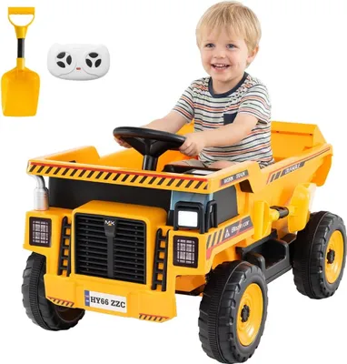 Produktbild von 24V Elektrischer Kinder-Muldenkipper mit Fernbedienung, Gelb