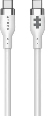 Image de Hyper HyperJuice câble USB-C à USB-C en silicone – Longueur de 2m – Livraison d'énergie 240W PD 3.1 EPR – Compatible avec les appareils et chargeurs USB-C - Blanc