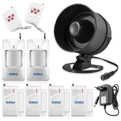 Obrázek produktu pro Bezdrátový alarmový systém - Domácí alarm - 115 dB - 4 alarmy na dveře - 2 pohybová čidla venkovní