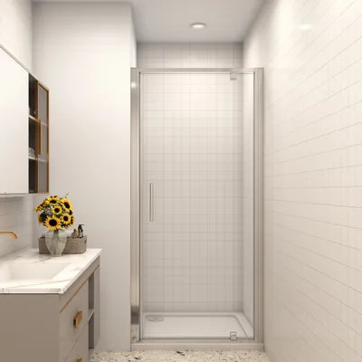 Produktbild von 100x185cm Duschkabine Drehtür Duschabtrennung Dusche Duschwand ESG Glas