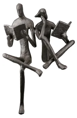 Produktbild von Gilde Kantensitzerfigur, Skulptur, Paar, "Leseratten", Eisen, braun, , L. 11 cm, B. 15 cm, H. 20 cm  55552