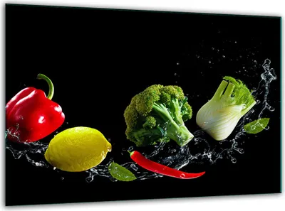 Produktbild von Glas Herdabdeckplatten Schneidebrett Universal 30x22cm Gemüse