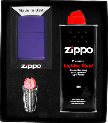 Produktbild von Feuerzeug-Set ZIPPO REG PURPLE MATTE Geschenk No1