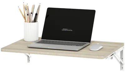 Produktbild von HOMCOM Wandklapptisch Klapptisch Platzsparender Schwimmender Schreibtisch Eiche