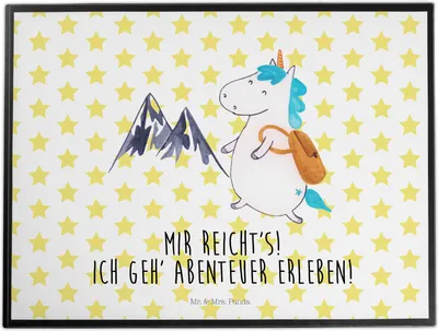 Produktbild von Mr. & Mrs. Panda schreibtischunterlage Einhorn Bergsteiger - Weiß - Geschenk, Unicorn, Schreibunterlage, Urlaub, malunterlagen, tischpad, Tischunterlage, Berge, Weltreise
