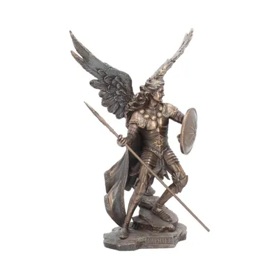 Diese Skulptur stellt den Erzengel Raphael dar, bedeutende Figur im Judentum, Christentum und Islam.