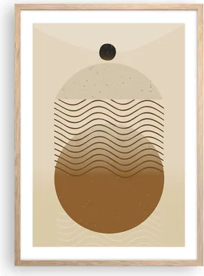 Produktbild von Gerahmtes Poster - Rahmen in heller Eiche - Abstraktion Geometrie Minimalismus - 50x70 cm - Wand Bild - Wanddeko - Wandbilder - Kunstposter - Wandposter - Bilderrahmen - Bilder - P2NPA50x70-5043