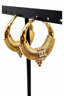 Produktbild von Creolen "Cathedralical" Silber- oder Goldfarben Statement Strass Party Yehwang.Farbe:gold
