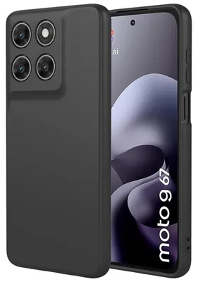 Image de Coque en silicone pour Motorola Moto G67 / G77 - Coque de protection noire mate pour téléphone portable