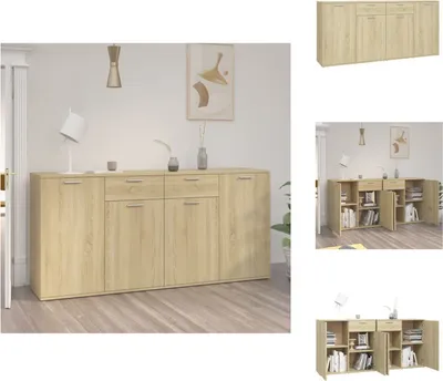 Produktbild von vidaXL Sideboard Sonoma-Eiche 160x36x75 cm Holzwerkstoff -  Sideboards
