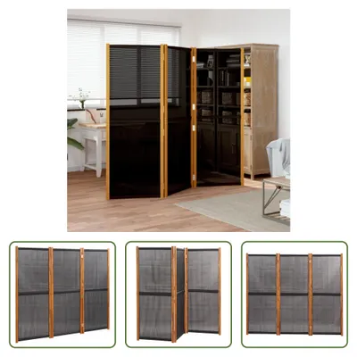 Zdjęcie produktu dla The Living Store 3-częściowy rozdzielacz do pokoju czarny 210x180 cm