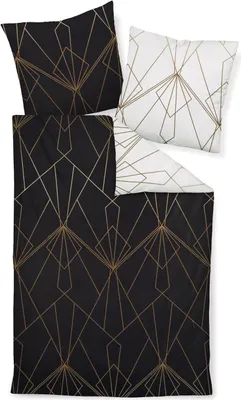 Produktbild von Janine Design Mako-Satin Bettwäsche-Garnitur J.D. 87054 Farbe bronzebraun schwarz-07 Größe 240x220+2x80x80cm