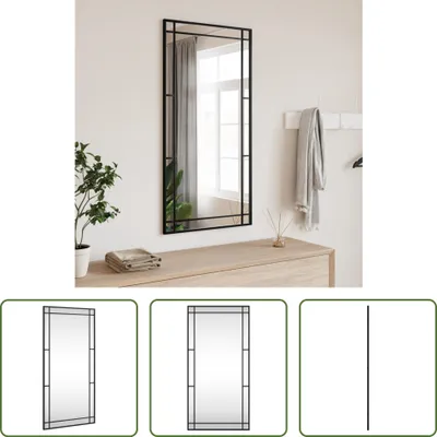 Obrázek produktu pro The Living Store Nástěnné zrcadlo černé 50x100 cm obdélníkové železné