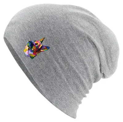Produktbild von Huuraa Beanie Deutscher Schäferhund Colorful Heather Grey One Size Baumwolle und Elasthan Mütze Geschenkidee