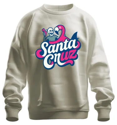 Immagine prodotto di Santa Cruz Flamingo Skelett Strand California Surfen Skate Retro Unisex Felpa Pullover, Natur, M