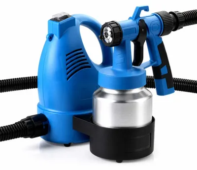 Productafbeelding van Wiltec spuitpistool, 600 W, krachtige verfspuit 230 V, elektrisch spuitpistool met 3-4 bar, hoogwaardig spuitpistool voor muurverf met een aluminium tank van 800 ml