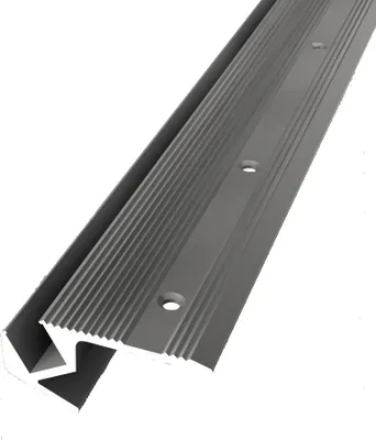 Produktbild von Treppenkantenprofil für LEDs 23.5 x 23.5 x 2500 mm Winkelprofil Aluminium eloxiert Geriffelt Versenkt Gebohrt Edelstahl Küberit