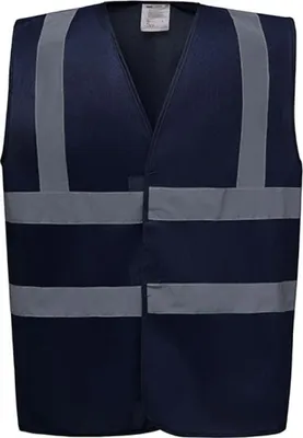 Produktbild von YOKO HVW100 | Sicherheitsweste High Visibility 2 Bands & Braces Waistcoat - Farbe: Navy - Größe: L