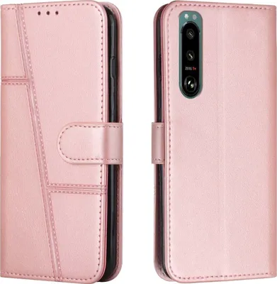 Produktbild von König Design Hülle kompatibel mit Sony Xperia 5 III Kunstleder Handyhülle - Handy Case Rosa