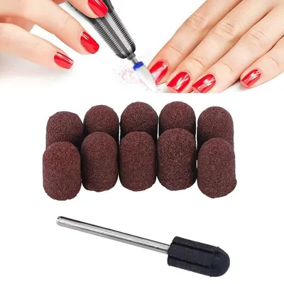 Produktbild von Schleifkappen Nagelfräser 10 Stück Schleifhülsen für Maniküre Pediküre Podologie 7x13