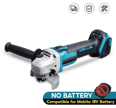 Obrázek produktu pro Akumulátorový úhlová bruska - 125 mm, bezuhlíková - 4stupňová regulace otáček - Vhodná pro broušení a řezání kovů a dřeva - Dodávána bez akumulátoru