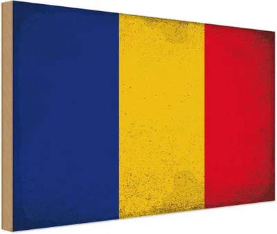 Produktbild von vianmo Holzschild 30x40 cm Rumänien Romania Flagge Fahne Wappen