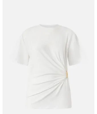 Zdjęcie produktu dla PINKO t-shirt z drapowaniem biały Mary