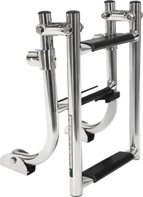 Image de Échelle pliante, 3 marches, capacité de charge 159 kg, acier inoxydable 304, conception pliable, poids brut 2,3 kg