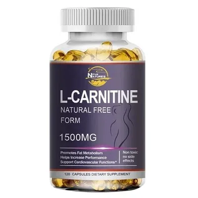 Immagine prodotto di L-carnitina 1500 mg (120 capsule) Integratore alimentare, metabolismo, peso, grasso, riduzione, combustione, benessere fisico, energia, fitness