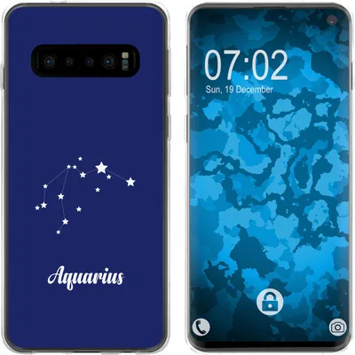 Produktbild von PhoneNatic Case kompatibel mit Samsung Galaxy S10 Silikon-Hülle SternzeichenAquarius M10