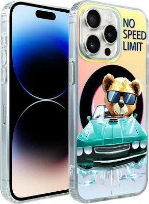 Image de iPhone 14 Pro Max IBIZU California Sunset Case avec MagSafe, changement de couleur, voiture bleue