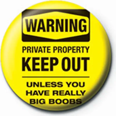 Produktbild von Fun - Button Badge - Warning - Boobs