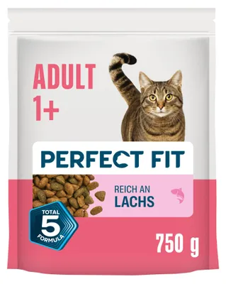 Produktbild von PERFECT FIT Adult Trockenfutter für erwachsene Katzen ab 1 Jahr - Lachs, 750g (6
