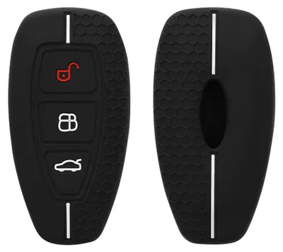 Produktbild von kwmobile Schlüsselhülle für Ford 3-Tasten Autoschlüssel Keyless Go Hülle - Autoschlüssel Schlüssel Hülle aus Silikon - Schlüsseletui in Schwarz Grau