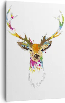 Produktbild von Bild auf Leinwand - Leinwandbild - Einteilig - Deer fantasie Graffiti Grafik - 80x120cm - Wand Bild - Wandbilder - Leinwanddruck - Wanddekoration - Leinwand bilder - Wandbild - PA80x120-3161