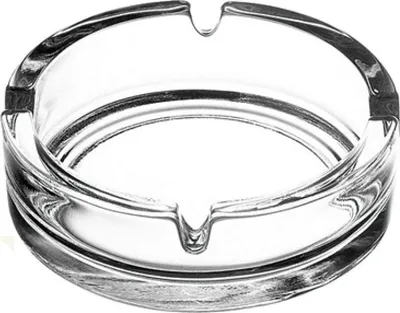 Produktbild von 3er Aschenbecher aus Glas Ascher Rund staplebar Draußen Gastro Wind Massiv klar
