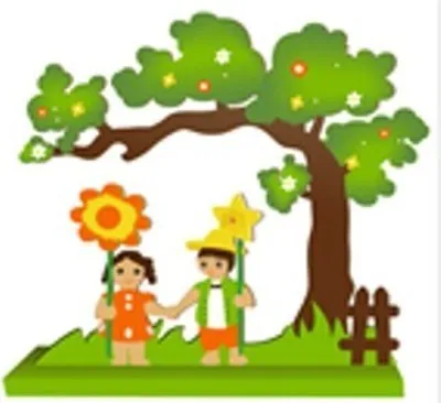 Produktbild von Frühlingsdekoration mit Kindern, aus Holz