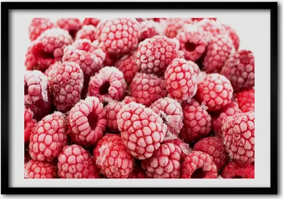 Produktbild von Bild - Bilderrahmen - 100 cm x 70 cm - MDF - Rahmen - Foto - Wandkunst gefrorene Himbeeren