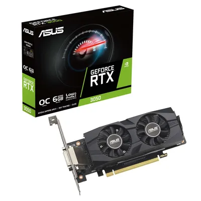 Produktbild von ASUS GeForce RTX 3050 LP BRK OC Edition, GeForce RTX 3050, 6 GB, GDDR6, 96 Bit, 7680 x 4320 Pixel, PCI Express 4.0
