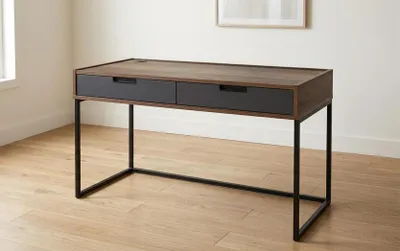 Obrázek produktu pro Moderní psací stůl ve stylu loftu, s dvěma zásuvkami, elegantní a pohodlný