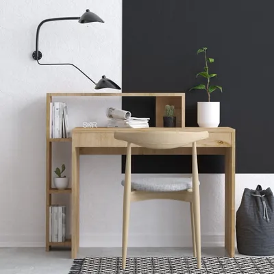 Zdjęcie produktu dla Skye Decor, Uma, biurko, płyta wiórowa powlekana 100% melaminą, dąb, 95 x 45 x 117 cm
