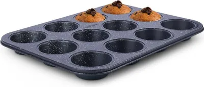 Produktbild von Muffinform, 35 cm, Metall mit Granitbeschichtung, 12 Muffins