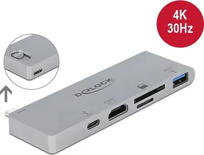 Produktbild von DeLOCK Docking Station mit 4K und PD 3.0 - Retail Box - Docking Station - USB-C / Thunderbolt 3 - HDMI (87745)